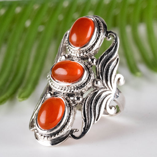 Carnelian Ring 8x6mm Size 4 - InnerVision Crystals