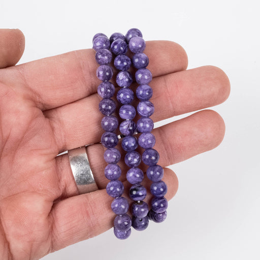 Charoite Bead Bracelet 7-8mm AAA - InnerVision Crystals