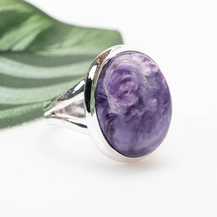 Charoite Ring 16x12mm Size 6.5 - InnerVision Crystals
