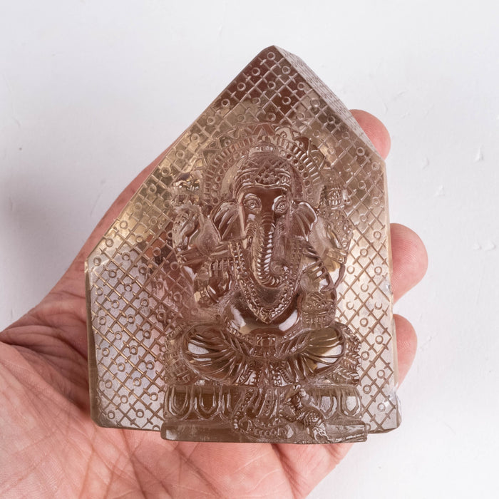 Citrine Ganesha Carving 502 g 3.7"x3" - InnerVision Crystals