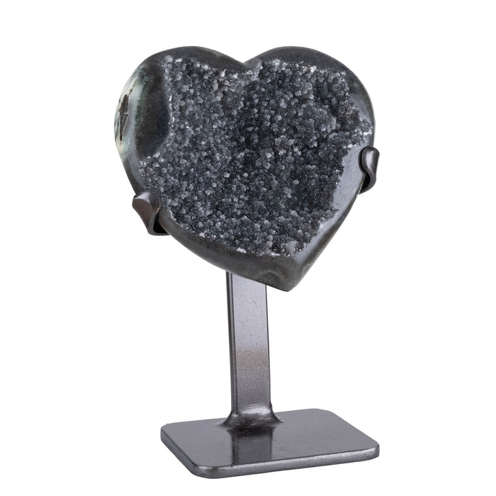 Druzy Agate Heart with Stand 516 g 117x120mm - InnerVision Crystals