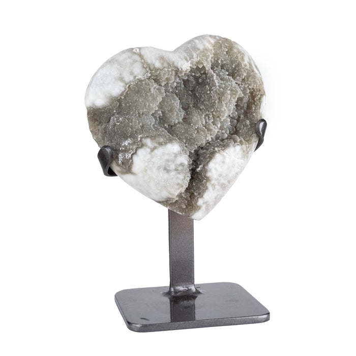 Druzy Agate Heart with Stand 882 g 128x128mm - InnerVision Crystals