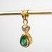 Emerald Pendant 0.64 ct 21x6mm 18k Gold w/ 3mm Diamond - InnerVision Crystals