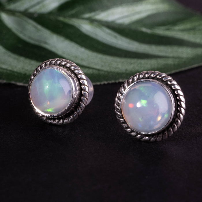 Ethiopian Opal Earrings 8mm - InnerVision Crystals