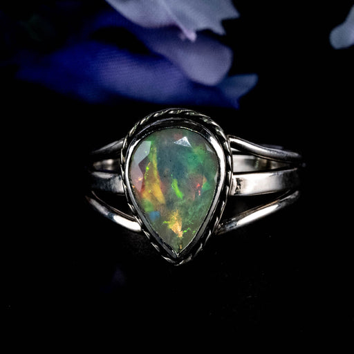 Ethiopian Opal Ring 10x8mm Size 8 - InnerVision Crystals