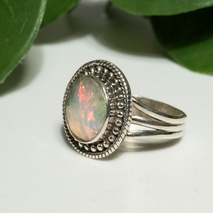 Ethiopian Opal Ring 11x10mm Size 7 - InnerVision Crystals