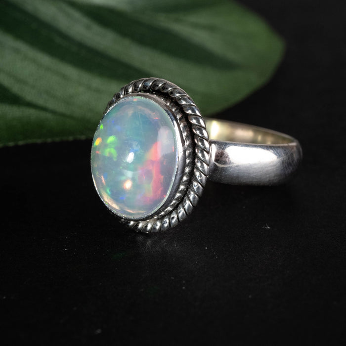 Ethiopian Opal Ring 11x8mm Size 7 - InnerVision Crystals