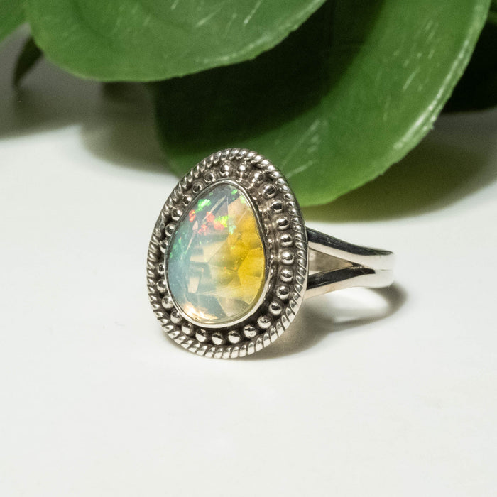 Ethiopian Opal Ring 12x9mm Size 11 - InnerVision Crystals