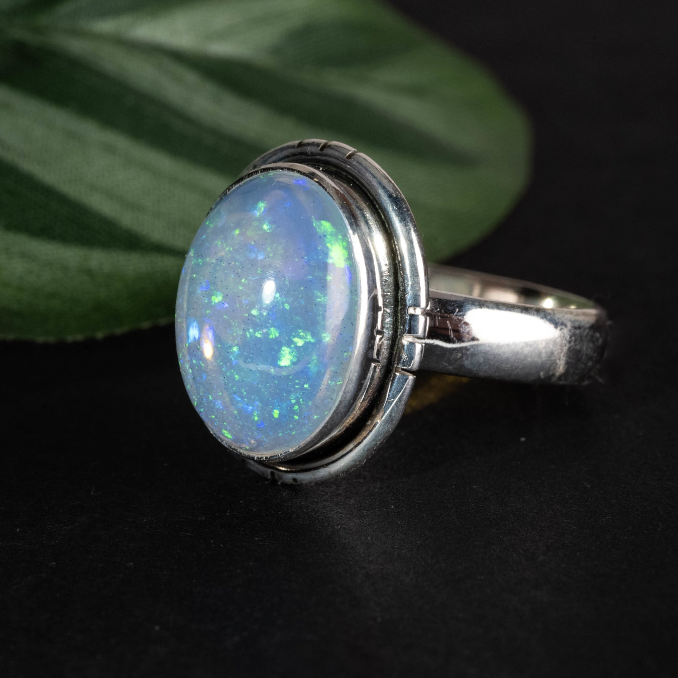 Ethiopian Opal Ring 13x10mm Size 8 - InnerVision Crystals