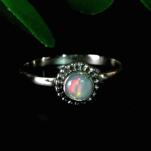 Ethiopian Opal Ring 5mm Size 7.5 - InnerVision Crystals
