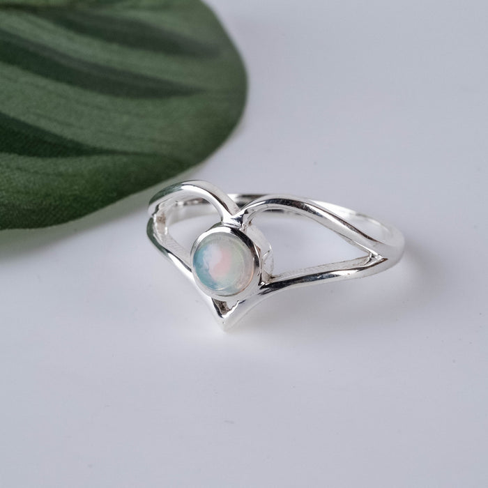 Ethiopian Opal Ring 5mm Size 8.5 - InnerVision Crystals
