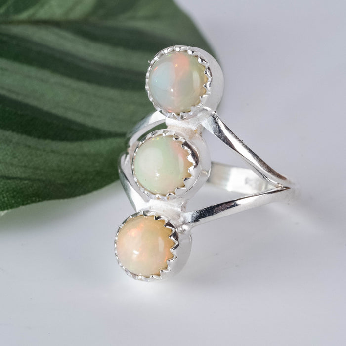 Ethiopian Opal Ring 6-7mm Size 6.5 - InnerVision Crystals