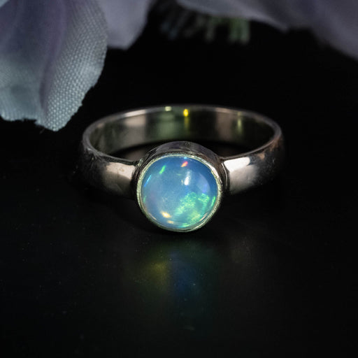 Ethiopian Opal Ring 6mm Size 7 - InnerVision Crystals
