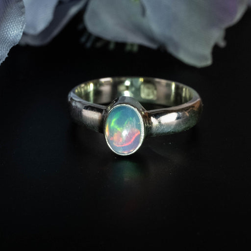 Ethiopian Opal Ring 7x5mm Size 7 - InnerVision Crystals
