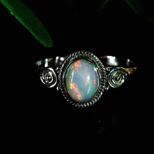 Ethiopian Opal Ring 8x6mm Size 10 - InnerVision Crystals