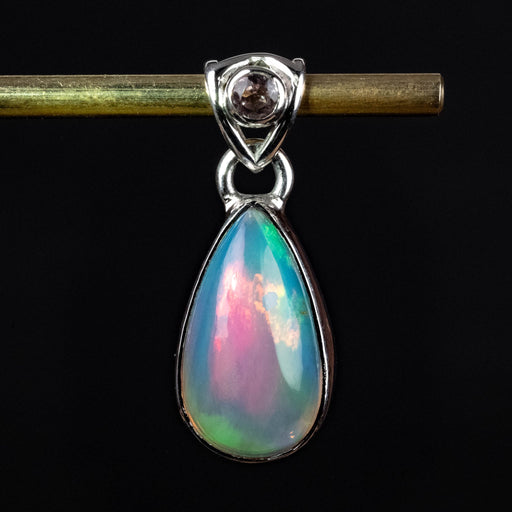 Ethiopian Opal w/ Tourmaline Pendant 2.45 g 26x10mm - InnerVision Crystals
