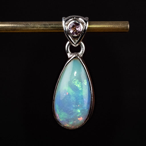 Ethiopian Opal w/ Tourmaline Pendant 2.49 g 28x11mm - InnerVision Crystals