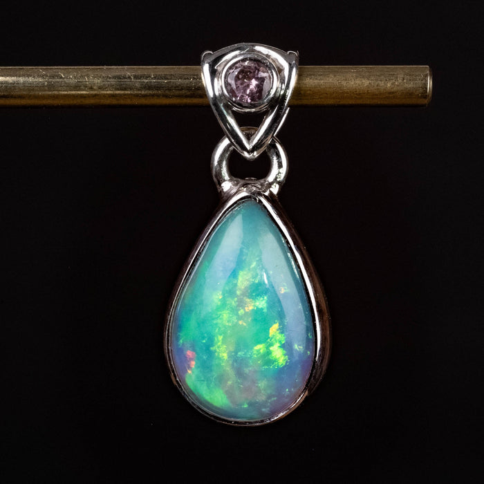 Ethiopian Opal w/ Tourmaline Pendant 2.54 g 25x11mm - InnerVision Crystals