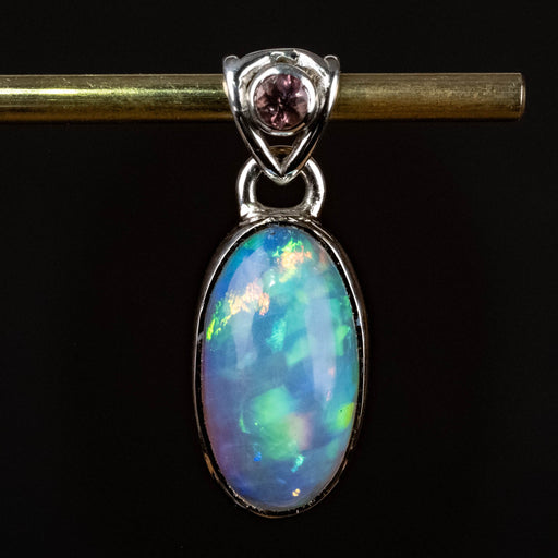 Ethiopian Opal w/ Tourmaline Pendant 2.55 g 26x10mm - InnerVision Crystals