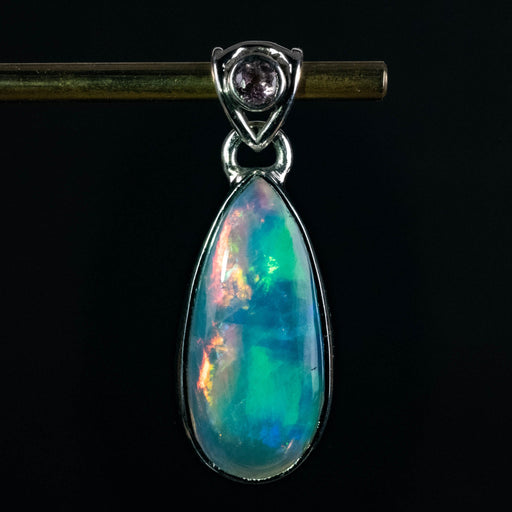 Ethiopian Opal w/ Tourmaline Pendant 2.84 g 31x11mm - InnerVision Crystals