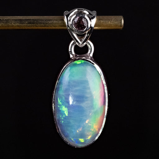 Ethiopian Opal w/ Tourmaline Pendant 3.04 g 28x12mm - InnerVision Crystals