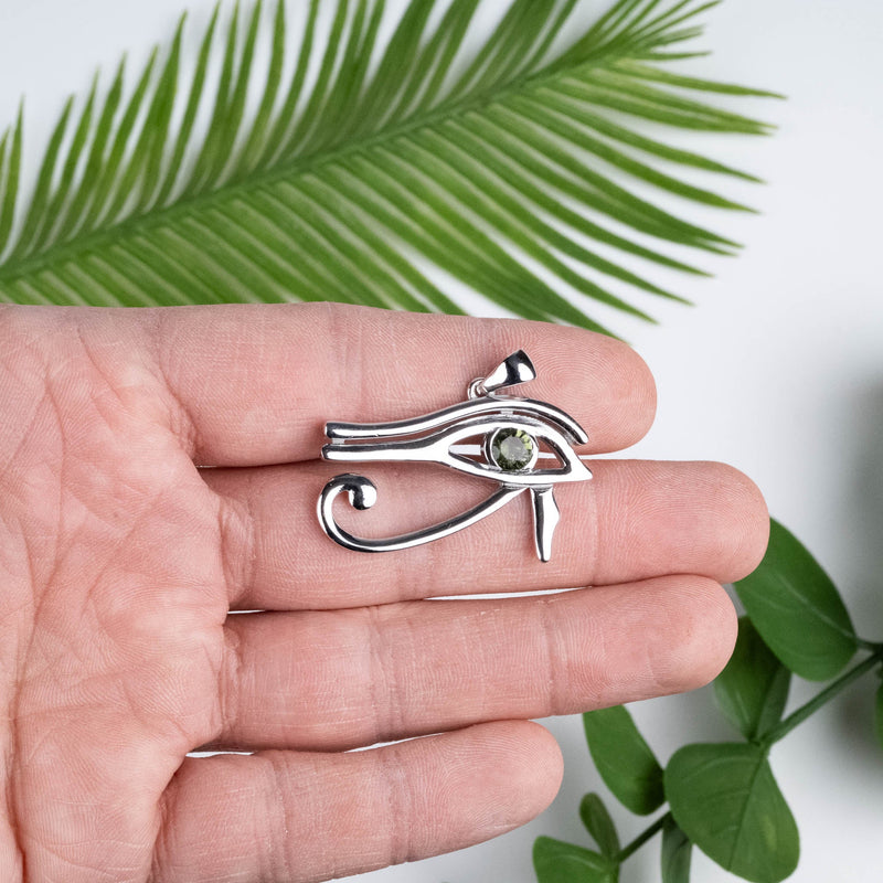 Eye of Ra Pendant Silver | Moldavite Gemstone - InnerVision Crystals