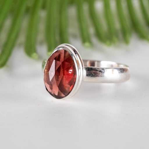 Garnet Ring 10x7mm Size 7 - InnerVision Crystals