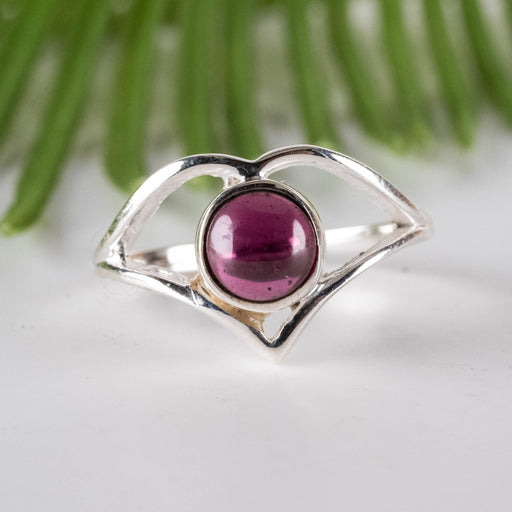 Garnet Ring 6mm Size 7.5 - InnerVision Crystals