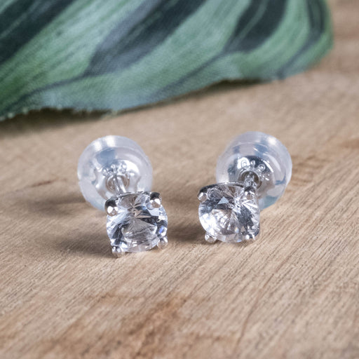 Herkimer Diamond Quartz Crystal 5mm Stud Earrings .925 Silver - InnerVision Crystals