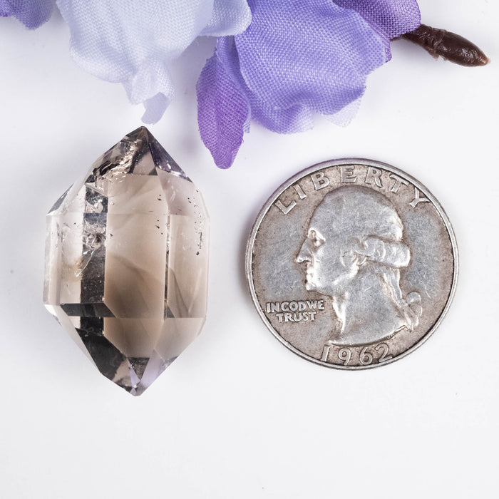 Herkimer Diamond Quartz Crystal 9.44 g 29x17x15mm A+ Smoky w/ Enhydro - InnerVision Crystals