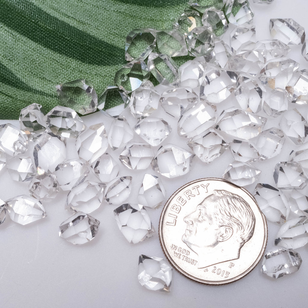 6-Piece Herkimer Diamond Quartz Crystals - Natural 9-10mm Stones, USA Mined