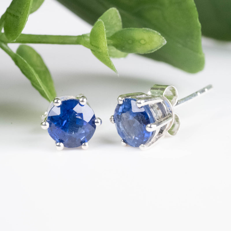 Kyanite Earrings 6mm .925 Silver - InnerVision Crystals