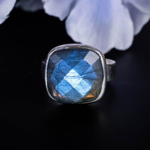 Labradorite Ring 12mm Size 4.5 - InnerVision Crystals