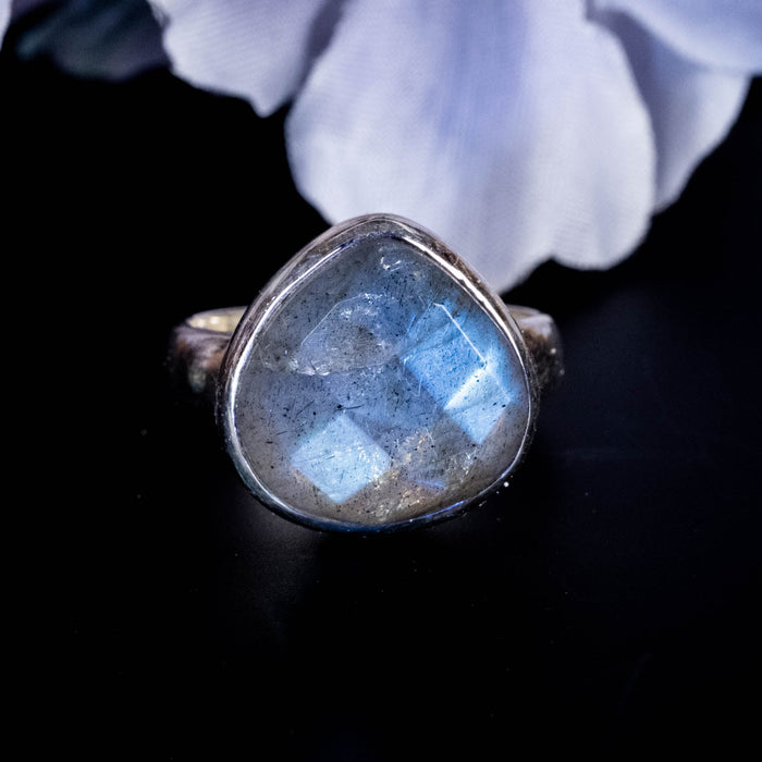 Labradorite Ring 12mm Size 5 - InnerVision Crystals