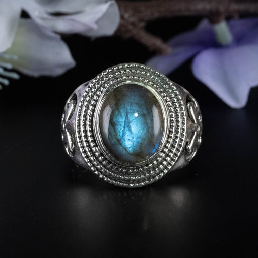 Labradorite Ring 12x10mm Size 9.5 - InnerVision Crystals