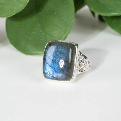 Labradorite Ring 16x14mm Size 6 - InnerVision Crystals
