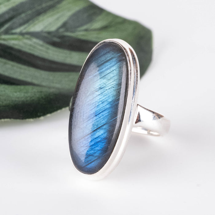 Labradorite Ring 24x11mm Size 6.5 - InnerVision Crystals