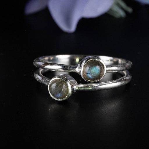 Labradorite Ring 4mm Size 8.5 - InnerVision Crystals