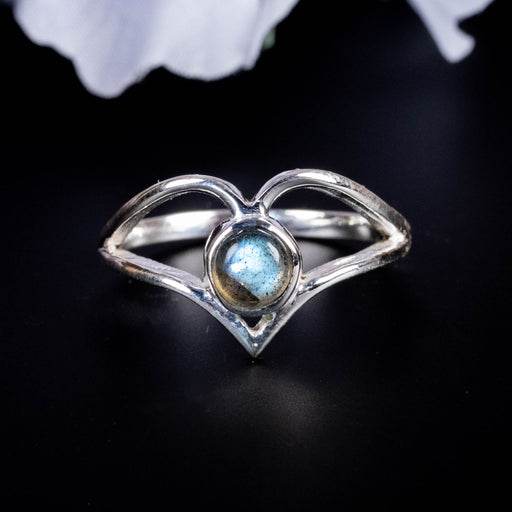 Labradorite Ring 5mm Size 7.5 - InnerVision Crystals