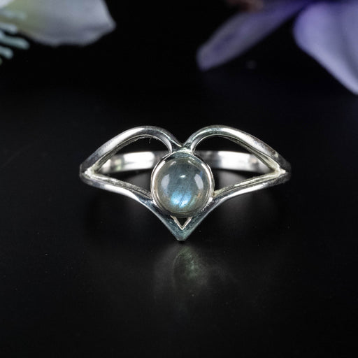Labradorite Ring 5mm Size 9.5 - InnerVision Crystals