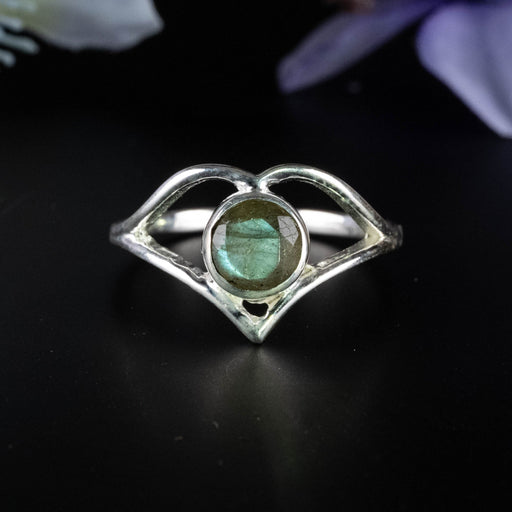Labradorite Ring 6mm Size 9 - InnerVision Crystals