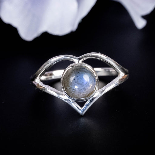 Labradorite Ring 7mm Size 7 - InnerVision Crystals