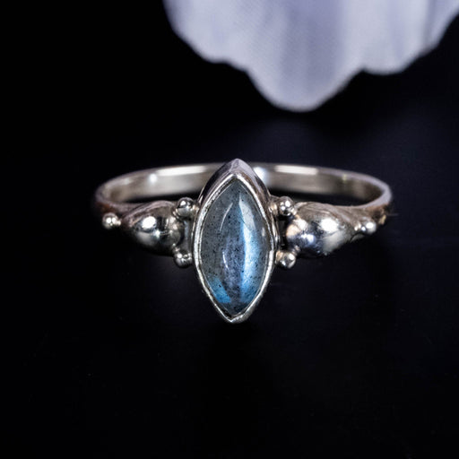 Labradorite Ring 8x4mm Size 6 - InnerVision Crystals