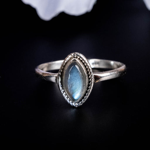 Labradorite Ring 8x4mm Size 7 - InnerVision Crystals