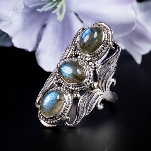 Labradorite Ring 8x6mm Size 6.5 - InnerVision Crystals