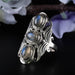 Labradorite Ring 8x6mm Size 8.5 - InnerVision Crystals