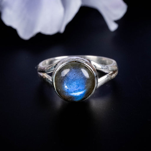 Labradorite Ring 9mm Size 7.5 - InnerVision Crystals