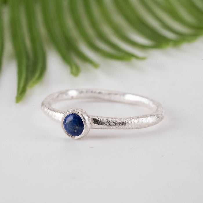Lapis Lazuli Ring 4mm Size 8.5 - InnerVision Crystals