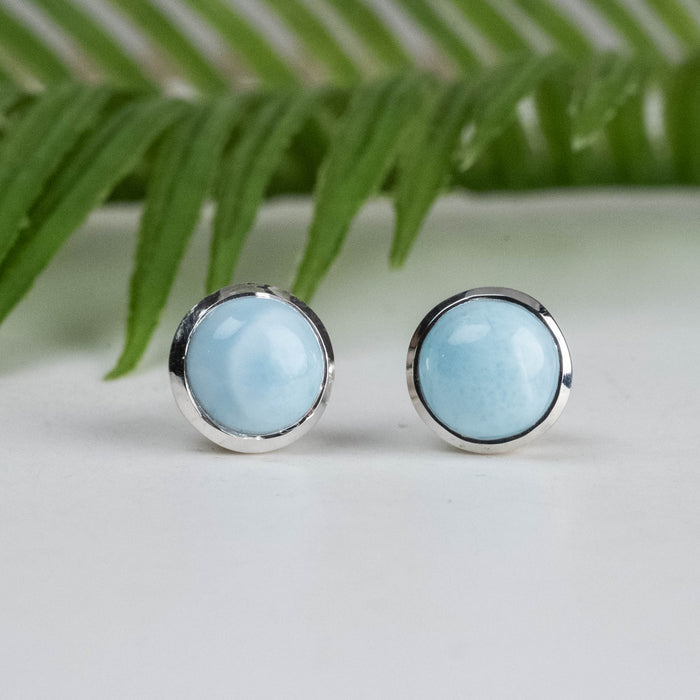 Larimar Earrings 7mm - InnerVision Crystals