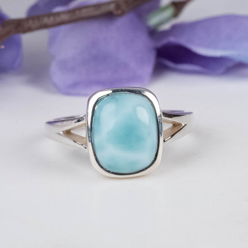 Larimar Ring 10x8mm Size 7 - InnerVision Crystals